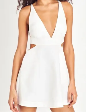 LoveShackFancy Till Dress In‎ Antique White Bridal Open Back Bow Accent Size 0 thumbnail 1
