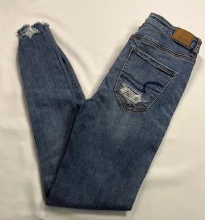 American Eagle Outfitters Medium Blue Ripped Skinny Jeans thumbnail 1