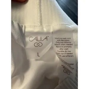 Calia Running Shorts Women Large White Smocked Waist‎ Zipper Pocket Activewear thumbnail 5