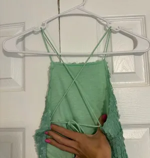 MotelRocks Light Green Sequin Dress Backless thumbnail 4