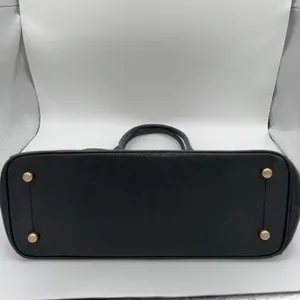 Coach Pebbled Leather Tote Bag Top Handle Black Gold Heart Charm Black Lining‎ thumbnail 9