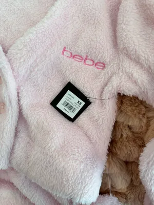 NWT Bebe Fuzzy Lace Pink Fleece Pajamas Set Size Extra Small thumbnail 2