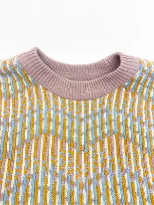 Free People Beach Malibu Pattern Textured Oversized Crew Neck Sweater Boho thumbnail 13