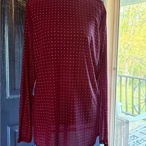 Torrid Mesh Mock Neck Rhinestone Top size 2 color Winter Bloom thumbnail 2