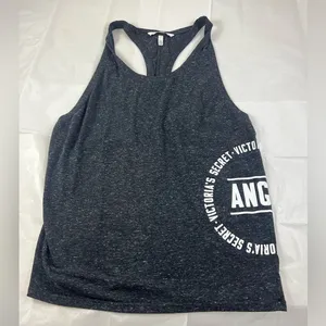 Medium Angel Victoria secret grey cropped razor back tank top thumbnail 1