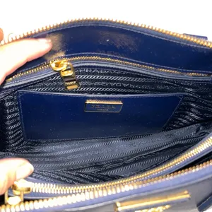 Prada Navy Blue Patent Saffiano Vernice Shoulder Bag Purse thumbnail 11