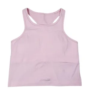 Lululemon Ebb to Street Cropped Racerback Tank Top Size 10 Pink Yoga Athletic thumbnail 1