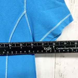 Side Ways Dress Women Large Blue Stripe Collared Knit Athletic Short Sleeve Midi thumbnail 5