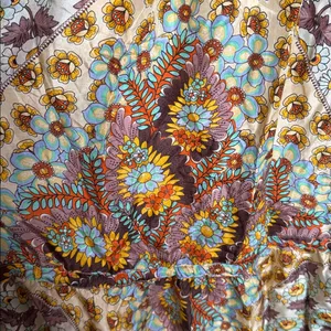 Johnny Was 100% Silk Floral Print Square Neck Boho Dress Size Large *FLAW* thumbnail 9