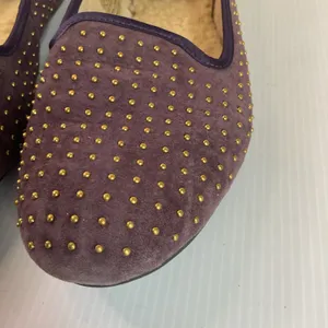 UGG Australia Purple Suede Studded Sheepskin Flats Women’s 6.5 Slip On Loafers thumbnail 6