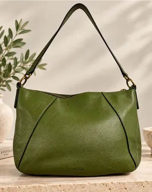 Fossil Skylar Olive Green Leather Hobo Shoulder Bag Purse Handbag thumbnail 1