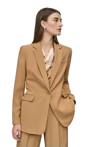 NWT DKNY Womens Single-Button Front Pocket Notch Collar Blazer Whiskey Brown 6 thumbnail 1