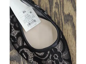 NWT A New Day Womens London Lace Sling Back Bow Flats 94303526 Black 8.5M thumbnail 10