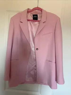 Zara Pastel Pink Single-Button Blazer thumbnail 2