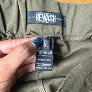 Rewash Olive Green‎ Wide Leg Flare High Waisted Trousers Pants Size M Back thumbnail 7