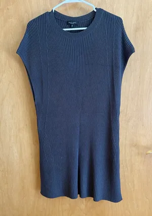 Rag & Bone Dakota Ribbed Knit Tunic Gray Medium‎ thumbnail 1