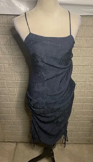 Revolve Lena Womens Navy Blue Ruched Sleeveless Adjustable Tank Dress Size Small thumbnail 1