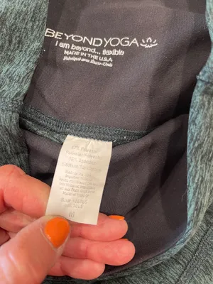 Beyond Yoga Dark Green Cropped Leggings with Lace-Up Hem thumbnail 6