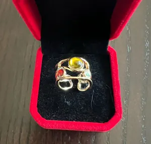 Multicolor Gemstone Adjustable Ring Size 7 thumbnail 1