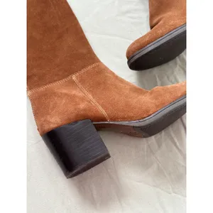 Vintage Y2K Sz7 Steve Madden Orabella Chestnut Genuine Suede Over-the-knee Boots thumbnail 5