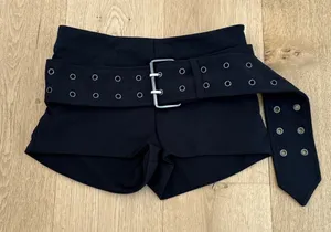 LOBA Chleo Hot Shorts with Belt Size XXS in Black thumbnail 1