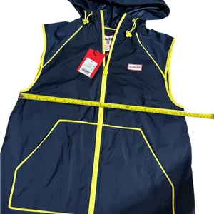 Hunter for Target Navy Blue Hooded Rain Vest with Yellow Trim thumbnail 3