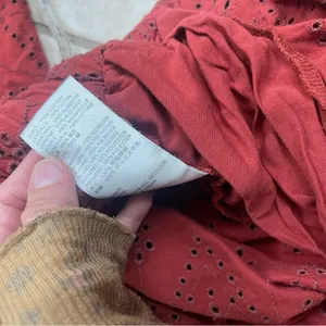 Free People Set The Tone Eyelet Long Sleeve Jumpsuit Terracotta Red Women's Sz 4 thumbnail 8