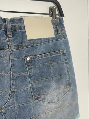 NWT Free People One Teaspoon Junkyard Low Waist Mini Denim Skirt - Tropical Blue thumbnail 8