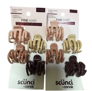 NEW scünci Mini Flexi Claw Clips designed for fine hair 2 packs neutral colors thumbnail 1