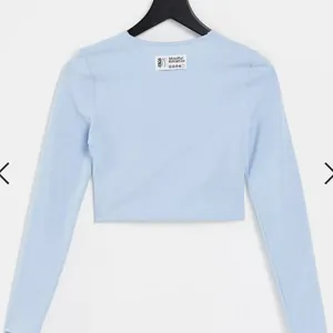 ASOS yoga long sleeve wrap crop top cotton light blue us 2 thumbnail 3