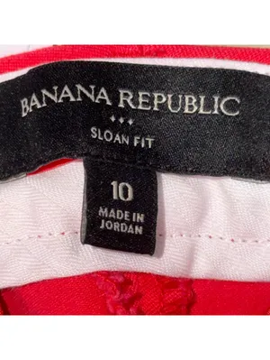 Banana Republic Sloan Fit Red Crop Pants Size 10 thumbnail 8