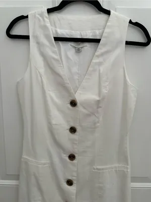 A new day Women's White Button-Front V-Neck Dress thumbnail 4