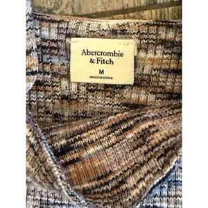 Abercrombie & Fitch Ribbed Knit Tank Top Brown Blue Square Neck Medium‎ Y2K Boho thumbnail 3