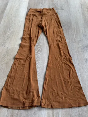 aerie High-Waist Flare Pants in Rust Brown thumbnail 1