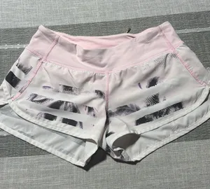 Lululemon Speed Up Shorts Size 4 Pink White Black Abstract Print Low Rise 2.5in thumbnail 1