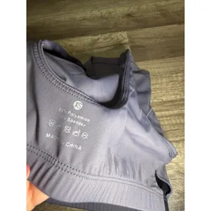 Dark Purple V-Neck‎ Longline Sports Bra Yoga Crop Top XS thumbnail 5