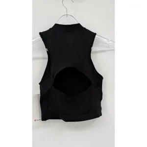 Lululemon Seamless Half Zip Training Tank Black Cropped Mock Neck Size 4 NEW thumbnail 4