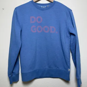 Cotopaxi Women Organic‎ Cotton Sweatshirt Small Blue Do Good Graphic Pullover thumbnail 1
