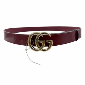 Gucci GG Marmont Belt Red Leather Gold Buckle Women Size 95/38 thumbnail 5