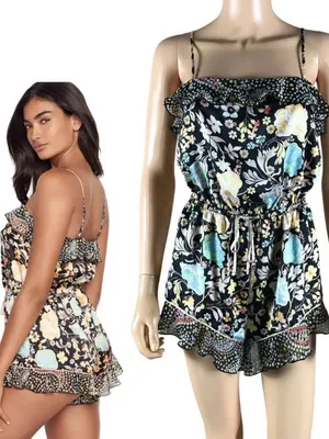 Women’s Victoria’s Secret Floral Black Playsuit Small thumbnail 8