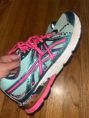 ASICS Gel-Preleus women's running shoes in the Ice Blue and Hot Pink size 11 thumbnail 3