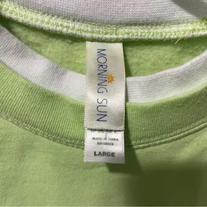 Morning Sun Polar Bear Embroidered Green Christmas Sweatshirt Size Large‎ thumbnail 4