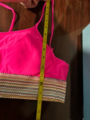 Tankini Two Piece Bikini Set Size Extra Large Pink thumbnail 10