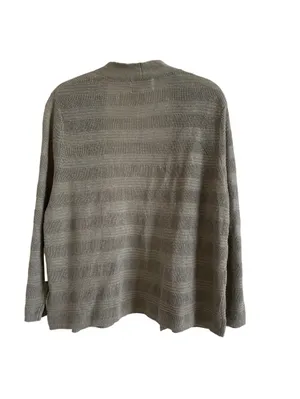 Cynthia Rowley 100% Linen Open Front Cardigan Brown Size XL Coastal Luxury thumbnail 2