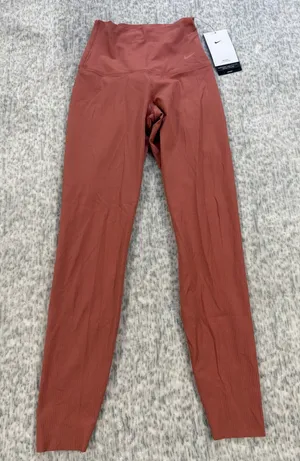 Nike Zenvy Dri-FIT Ribbed High Rise‎ 7/8 Leggings Rust Pink HF1443-634 Mens XS thumbnail 1