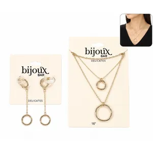 $30 Bijoux Bar Jewelry Set Gold Layered Circle Pendant Necklace cute gift thumbnail 2