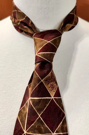 Robert Talbott Studio Mens Tie Geometric Brown Multicolor Necktie Vintage Cravat thumbnail 1