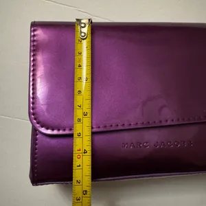 Authen Marc Jacobs Cosmetic Bag w/Lining Glossy Purple & Green. 7x5x2 thumbnail 6
