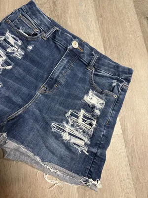 American eagle curvy hi rise shortie denim shorts thumbnail 2