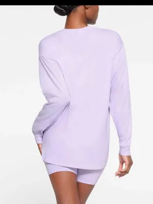SKIMS boyfriend oversized boyfriend long sleeve Henley soft size small NWT thumbnail 3